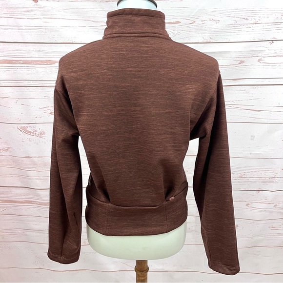 Athleta Half Zip Altitude Polartec Fleece Crop Mock Neck Sweatshirt Rust - Picture 10 of 15